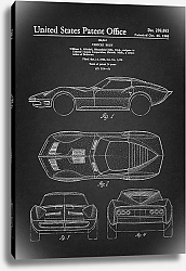 Постер Патент на автомобиль Corvette, 1966г