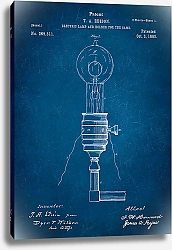 Постер Патент на электрическую лампу и держатель,1890г