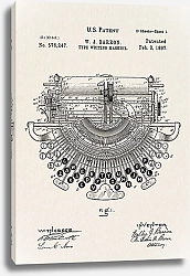 Постер Патент на печатную машинку, 1897г