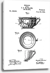 Постер Патент на дизайн чайной чашки, 1898г