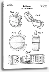 Постер Патент на флип-телефон Apple, 1985г