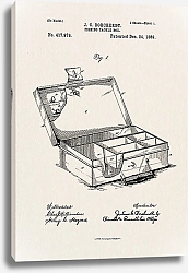 Постер Патент на ящик для рыболовных снастей, 1889г