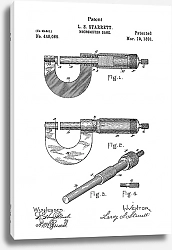 Постер Патент на микрометрический датчик, 1891г