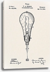 Постер Патент на лампочку Эдисона, 1890г