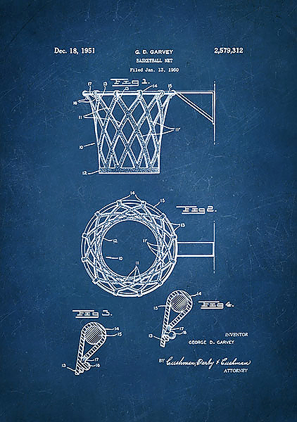 Птаент на сетку для баскетбольного кольца,  1951г