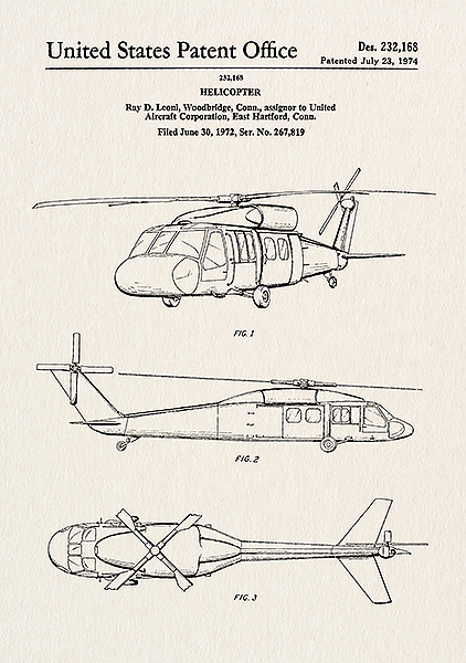 Патент на вертолет, 1974г