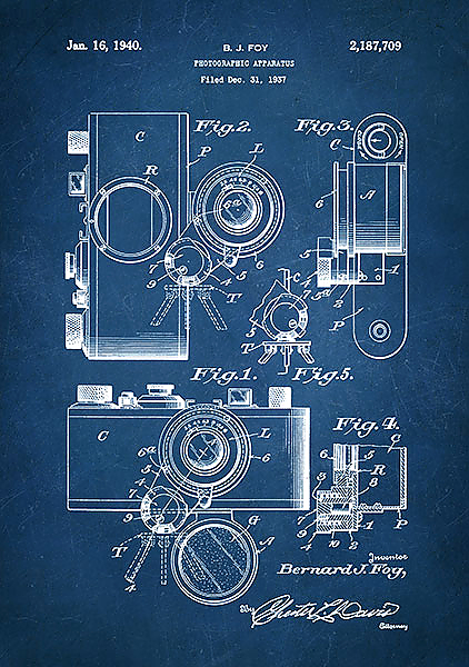 Патент на фотокамеру Leica, 1940г