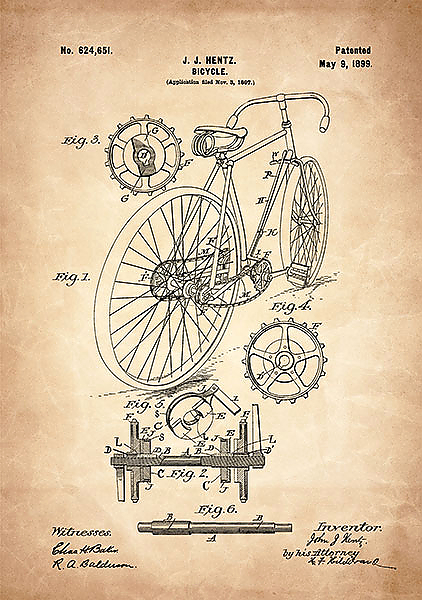 Патент на велосипед, 1899г