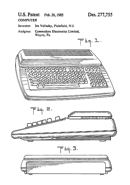Патент компьютер Commandore, 1985г