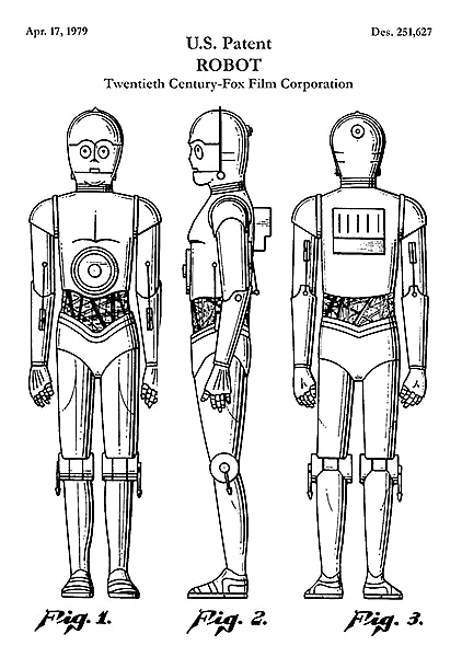 Патент на фантастического героя - Робот, 1979г