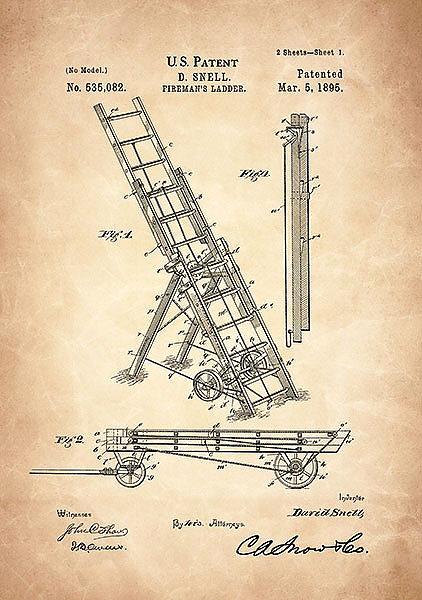 Патент на пожарную лестницу, 1895г