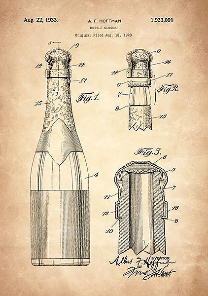 Патент на систему закупоривания бутылки, 1933г