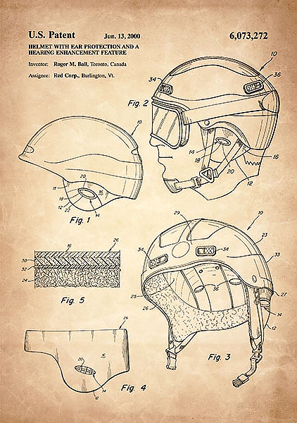 Патент на шлем c усиленой защитой ушей, 2000г