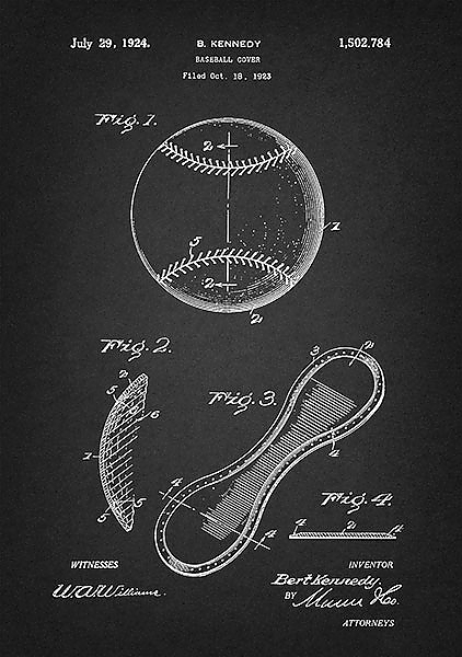 Патент на покрытие для бейсбольного мяча, 1928г