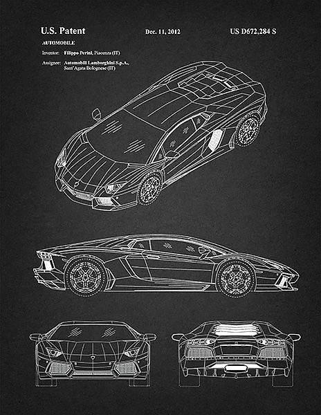 Патент на автомобиль Lamborghini, 2012г