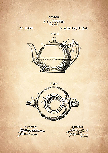 Патент на заварочный чайник, 1889г