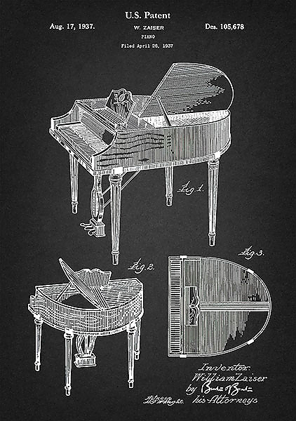 Патент на рояль, 1937г