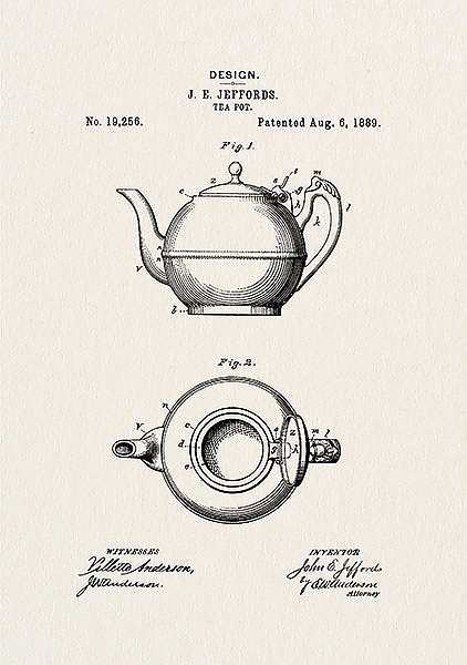 Патент на заварочный чайник, 1889г