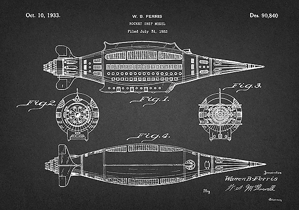 Патент на ракетный корабль, 1933г