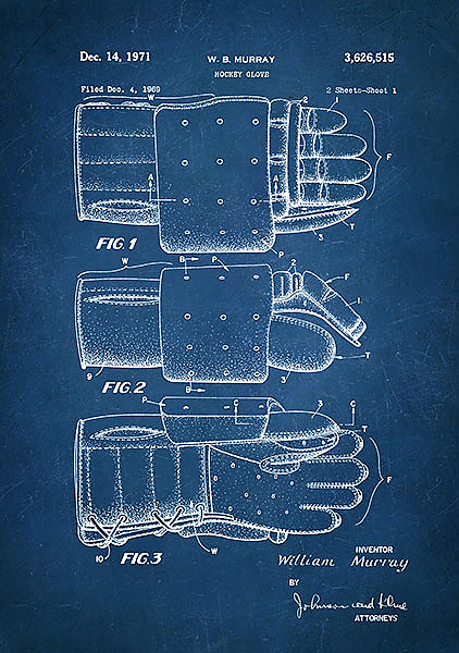 Патент на хоккейные перчатки, 1971г