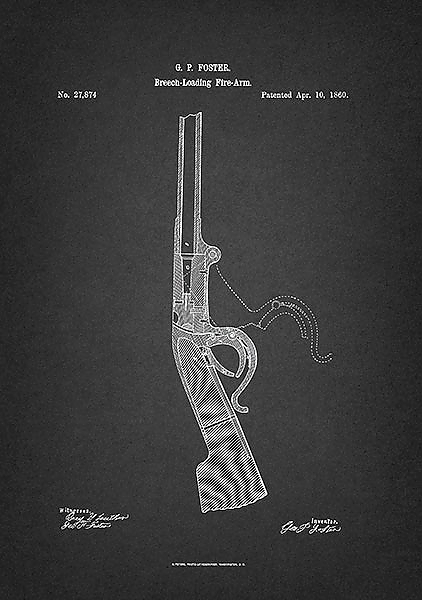 Патент на устройство ружья  G.P Foster, 1860г