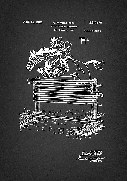 Патент на тренировочный барьер для лошадей, 1942г