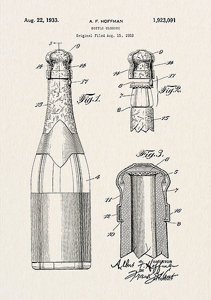 Патент на систему закупоривания бутылки, 1933г