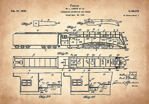 Патент на модернизированный локомотив, 1939г