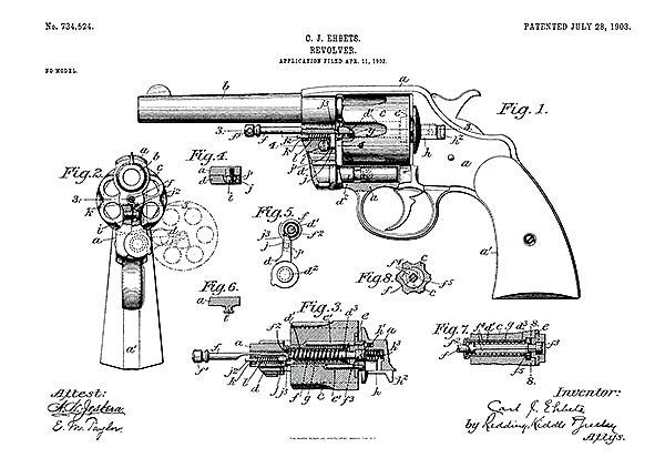 Патент на револьвер, 1903г