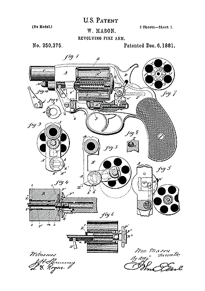 Патент на револьвер, 1881г