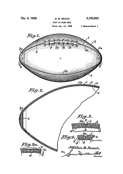 Патент на мяч для рэгби, 1939г