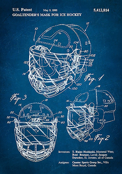 Патент на вратарский шлем для хоккея на льду, 1995г