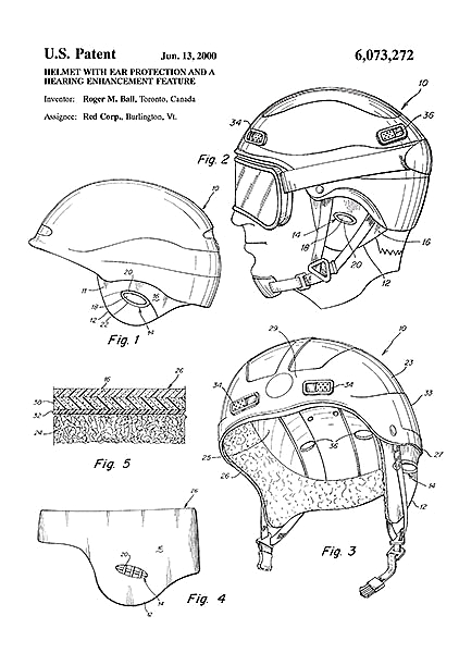 Патент на шлем c усиленой защитой ушей, 2000г