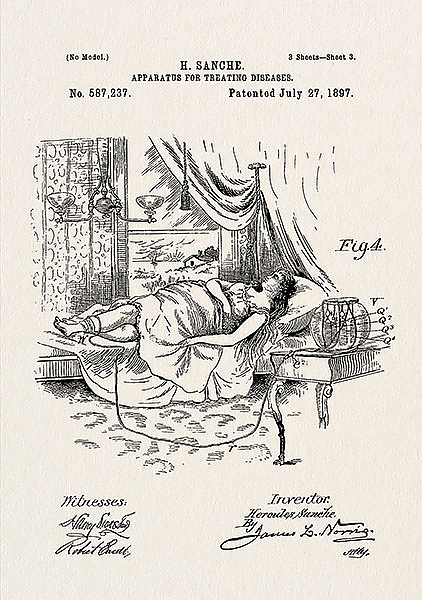 Патент на устройство для лечения различных заболеваний, 1897г