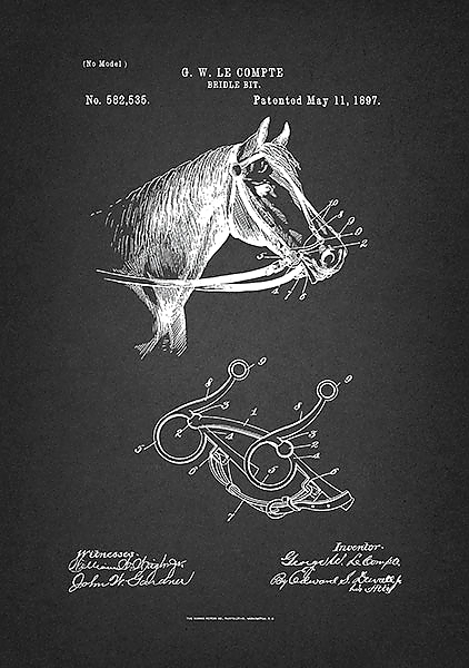 Патент на удила к узде для лошадей, 1897г