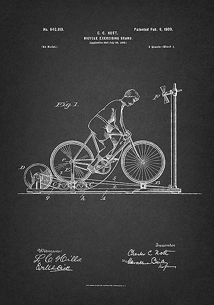 Патент на велотренажер, 1900г