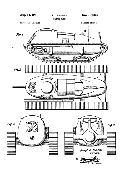 Патент на танк, 1951г