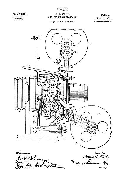 Патент на кинетоскоп, 1902г
