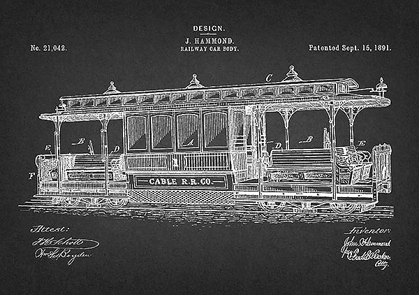 Патент на железнодорожный вагон, 1891г
