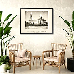 «Москва Найденова №188» в интерьере комнаты в стиле ретро с плетеными креслами