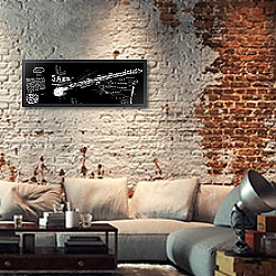 «Комета джаз» в интерьере гостиной в стиле лофт с кирпичной стеной