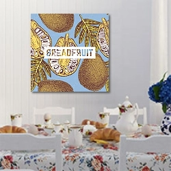 «Плоды хлебного дерева» в интерьере кухни в стиле прованс над столом с завтраком