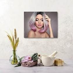 «Девушка с розовым омбре » в интерьере салона красоты
