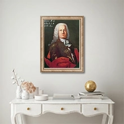 «Portrait of Antonio Caldara» в интерьере в классическом стиле над столом
