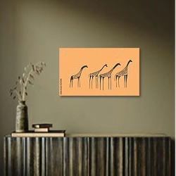 «Абстрактные жирафы» в интерьере в этническом стиле в коричневых цветах
