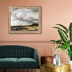 «The Shore at Egmond-aan-Zee» в интерьере классической гостиной над диваном