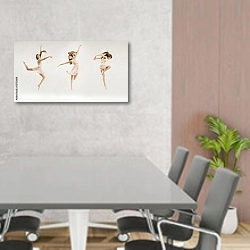 «Позы танца» в интерьере современного офиса над столом для конференций