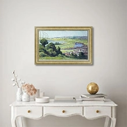 «View of Honfleur» в интерьере в классическом стиле над столом