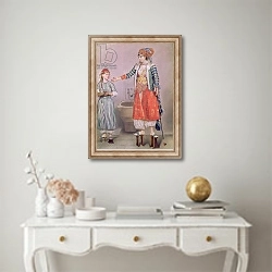 «Turkish Woman with her Servant» в интерьере в классическом стиле над столом