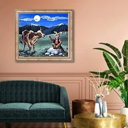«Bear Rabbit 19» в интерьере классической гостиной над диваном